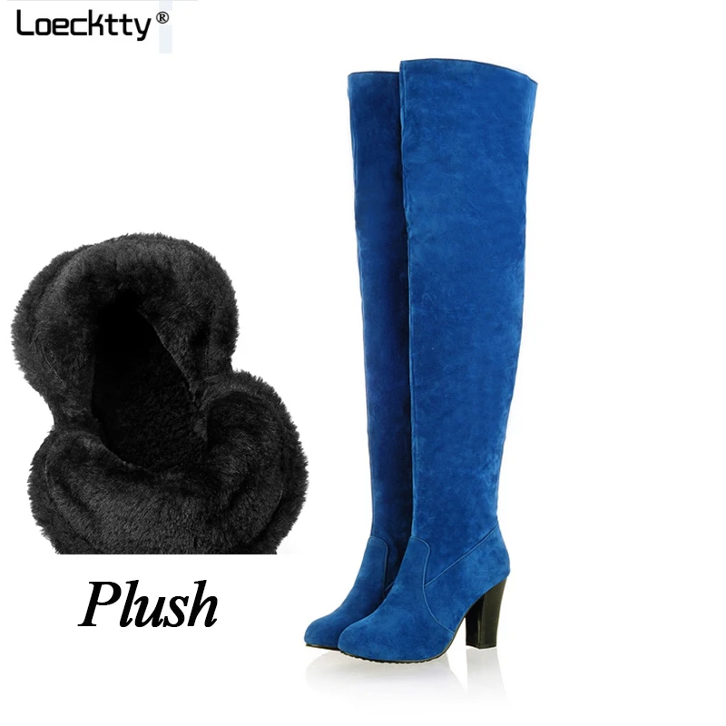 2018 Plus Size Women Over The Knee Block 8cm High Heels Long Blue Boots Winter Plush Snow Boots Female Warm Girls Suede Shoes
2018 Plus Size Women Over The Knee Block 8cm High Heels Long Blue Boots Winter Plush Snow Boots Female Warm Girls Suede Shoes