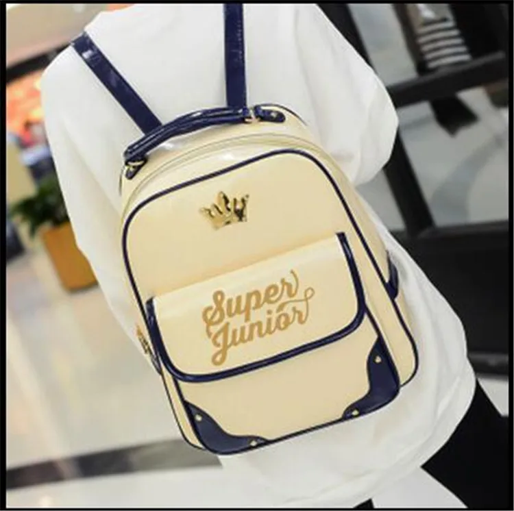 SJ kpop fashion Korea Imperial crown Mark super junior Bronzing logo PU Students canvas shoulder bag backpack women SUPER JUNIOR
SJ kpop fashion Korea Imperial crown Mark super junior Bronzing logo PU Students canvas shoulder bag backpack women SUPER JUNIOR