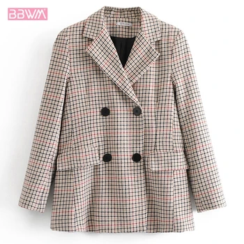 Korean version of the loose wild retro plaid small suit double-breasted long-sleeved suit jacket 2019 spring elegant women's
Korean version of the loose wild retro plaid small suit double-breasted long-sleeved suit jacket 2019 spring elegant women's
