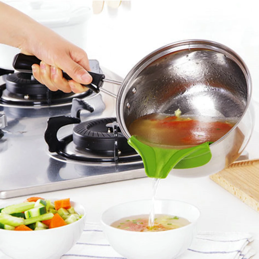 Elenxs 100% Brand Anti-spill Silicone Slip On Pour Soup Spout Funnel for Pots Pans and Bowls and Jars Kitchen Gadget Tool
Elenxs 100% Brand Anti-spill Silicone Slip On Pour Soup Spout Funnel for Pots Pans and Bowls and Jars Kitchen Gadget Tool