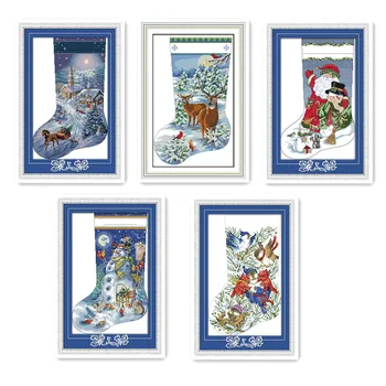 Christmas socks beautiful gifts cross stitch kit hand embroidery Christmas happy family decorative patterns
Christmas socks beautiful gifts cross stitch kit hand embroidery Christmas happy family decorative patterns
