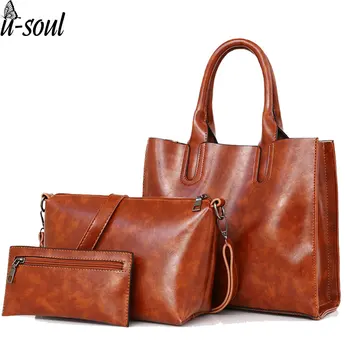 Oil Leather Women Handbag 3 PCS Bag Set Female Women Shoulder Bags and Purse Handbag Bag Set Bolsas Feminina SJ017/N
Oil Leather Women Handbag 3 PCS Bag Set Female Women Shoulder Bags and Purse Handbag Bag Set Bolsas Feminina SJ017/N