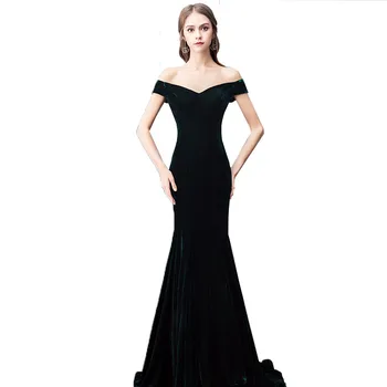 Fishtail Evening Dress Female2019New Boat Neck Velvet Host Wedding Party Fashion Evening Dress Long Formal Dress Women Elegant
Fishtail Evening Dress Female2019New Boat Neck Velvet Host Wedding Party Fashion Evening Dress Long Formal Dress Women Elegant