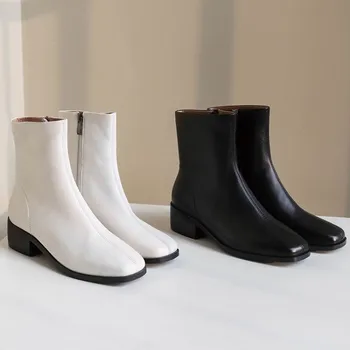 MLJUESE 2019 women ankle boots Cow leather square toe zippers winter short plush low heels women boots female boots size 40
MLJUESE 2019 women ankle boots Cow leather square toe zippers winter short plush low heels women boots female boots size 40