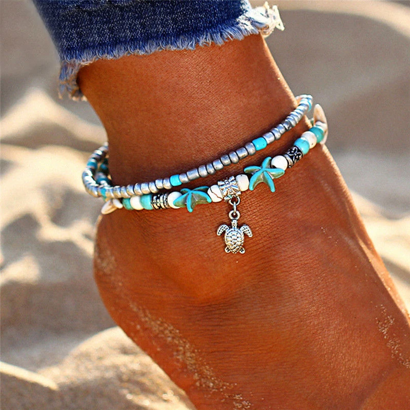 Bohemia Turtle Pendant Anklets For Women Multilayer Beads Stone Shell Anklet Bracelets Female Handmade Jewelry Bracelet Cheville
Bohemia Turtle Pendant Anklets For Women Multilayer Beads Stone Shell Anklet Bracelets Female Handmade Jewelry Bracelet Cheville