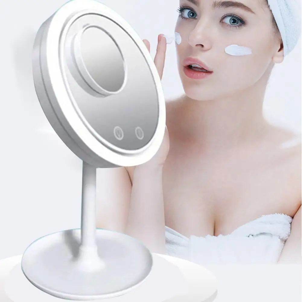 3 In 1 LED Lamp Desktop With Fan Cosmetic Mirror With Touch Dimmer Switch Battery Operated Stand For Tabletop Bathroom Travel 
3 In 1 LED Lamp Desktop With Fan Cosmetic Mirror With Touch Dimmer Switch Battery Operated Stand For Tabletop Bathroom Travel