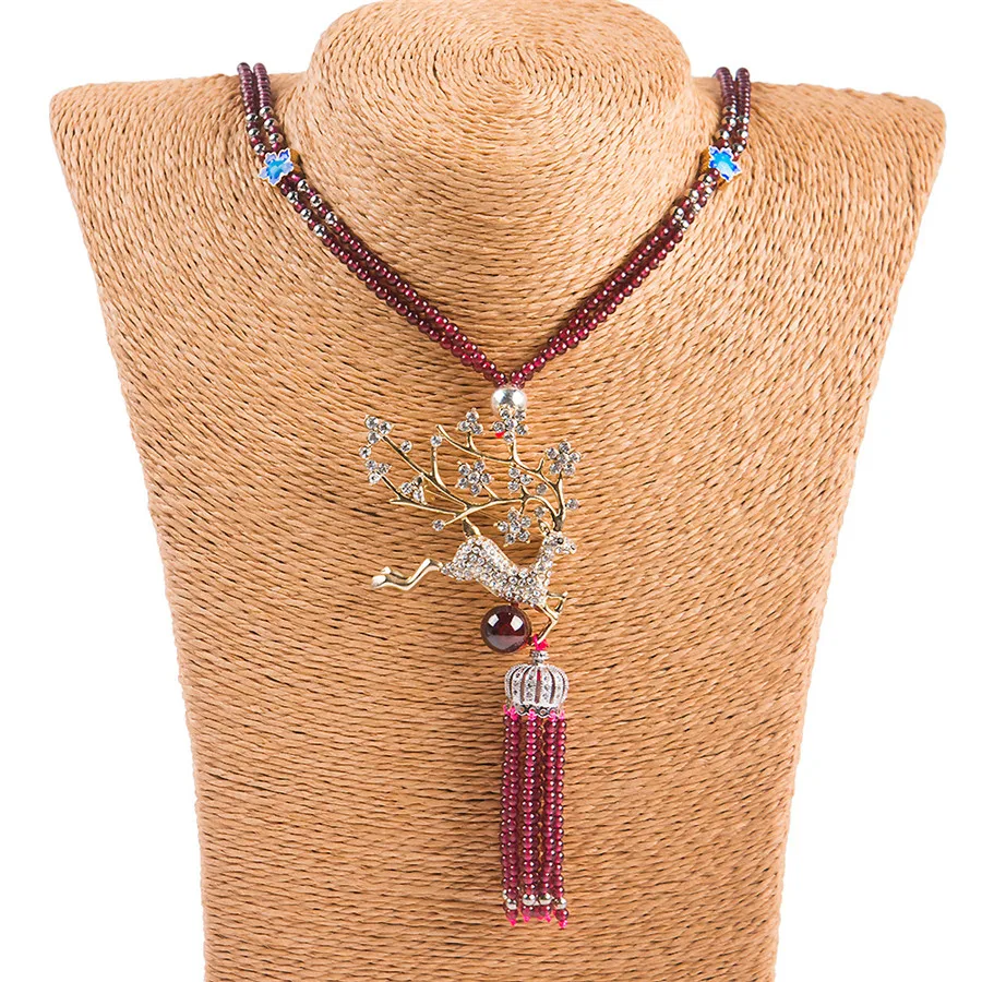 Genuine Natural Red Garnet Crystal Round Beads Women Christmas Gift Sweater Necklace 66MM
Genuine Natural Red Garnet Crystal Round Beads Women Christmas Gift Sweater Necklace 66MM