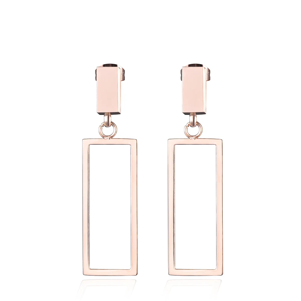 JeeMango Classic Drop Earrings Titanium Steel Rectangle Geometric Design Trendy Rose Gold Color Dangle Earrings Jewelry E17012
JeeMango Classic Drop Earrings Titanium Steel Rectangle Geometric Design Trendy Rose Gold Color Dangle Earrings Jewelry E17012
