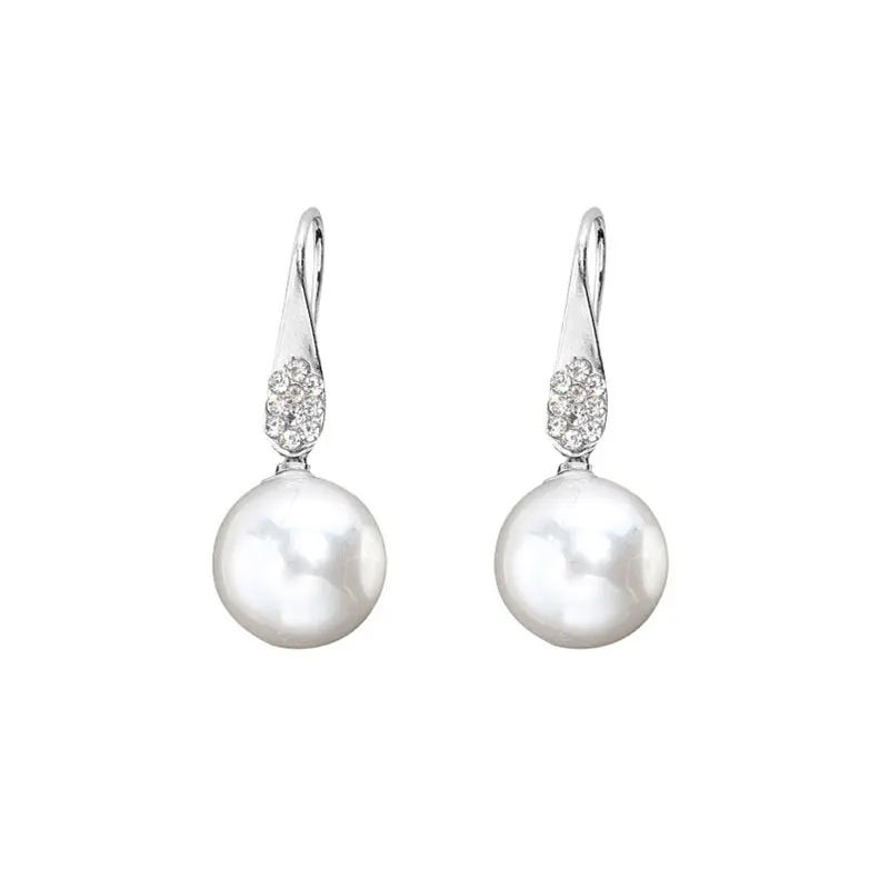 Pearl earrings short Rhinestone simple temperament ladies new creative Korean women | Украшения и аксессуары