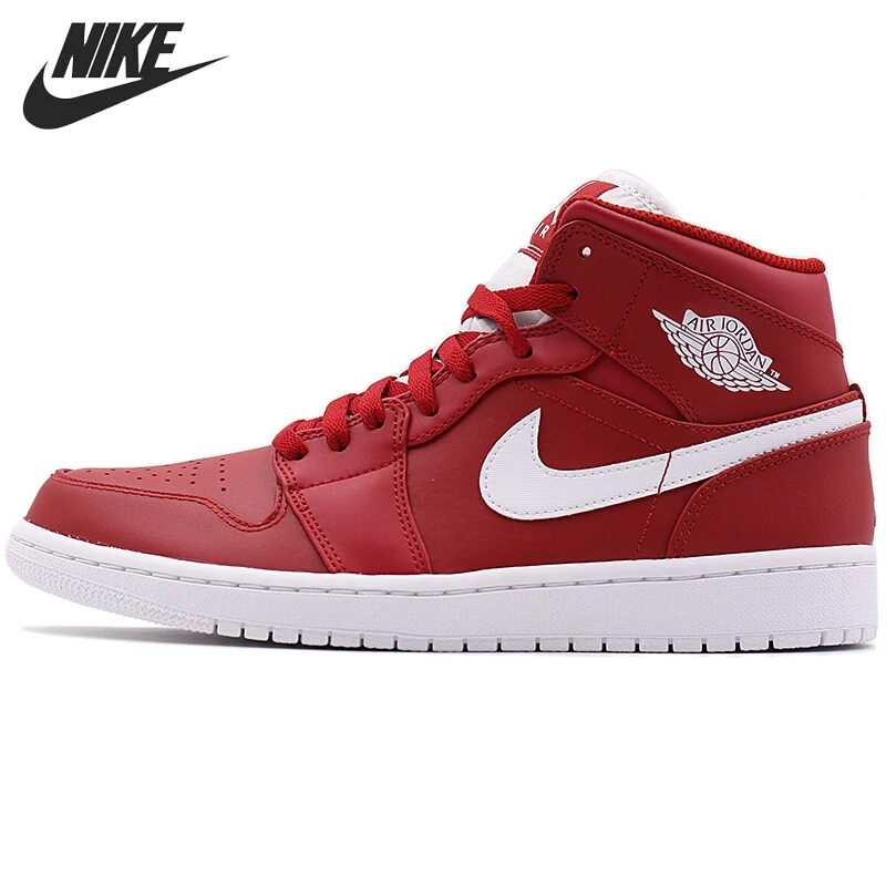 Image Original New Arrival 2017 NIKE Air Jordan 1 Mid Men s  High Top Basketball Shoes Sneakers