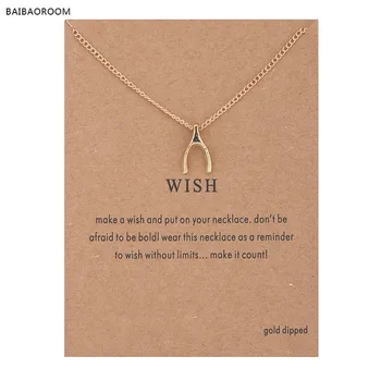 12pcs Hot Sale Sparkling wishbone gold-color Pendant necklace Clavicle Chains Statement Necklace Women Jewelry(Has card) 0028
12pcs Hot Sale Sparkling wishbone gold-color Pendant necklace Clavicle Chains Statement Necklace Women Jewelry(Has card) 0028