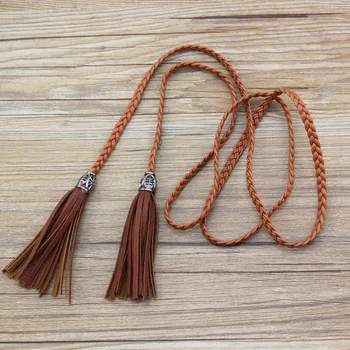 130cm Women Ladies Braided Belt PU Leather Tassel Thin Waist Tassles Rope Belts Waistband
130cm Women Ladies Braided Belt PU Leather Tassel Thin Waist Tassles Rope Belts Waistband