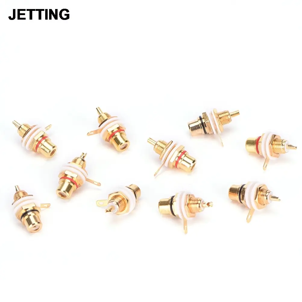 10pcs Panel Mount Gold Plated RCA Female Plug Jack Audio Socket Amplifier Chassis Phono Connector With Nut Solder Cup
10pcs Panel Mount Gold Plated RCA Female Plug Jack Audio Socket Amplifier Chassis Phono Connector With Nut Solder Cup