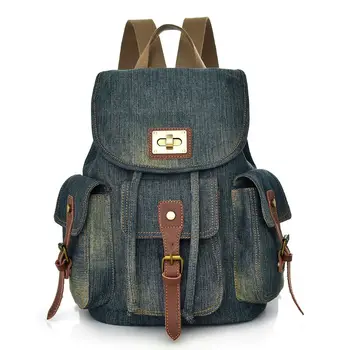 2018 Women Bag New Retro Denim Shoulder Bags Female Backpack Canvas Bag Casual Travel Multi-pocket Rucksack School Bags
2018 Women Bag New Retro Denim Shoulder Bags Female Backpack Canvas Bag Casual Travel Multi-pocket Rucksack School Bags