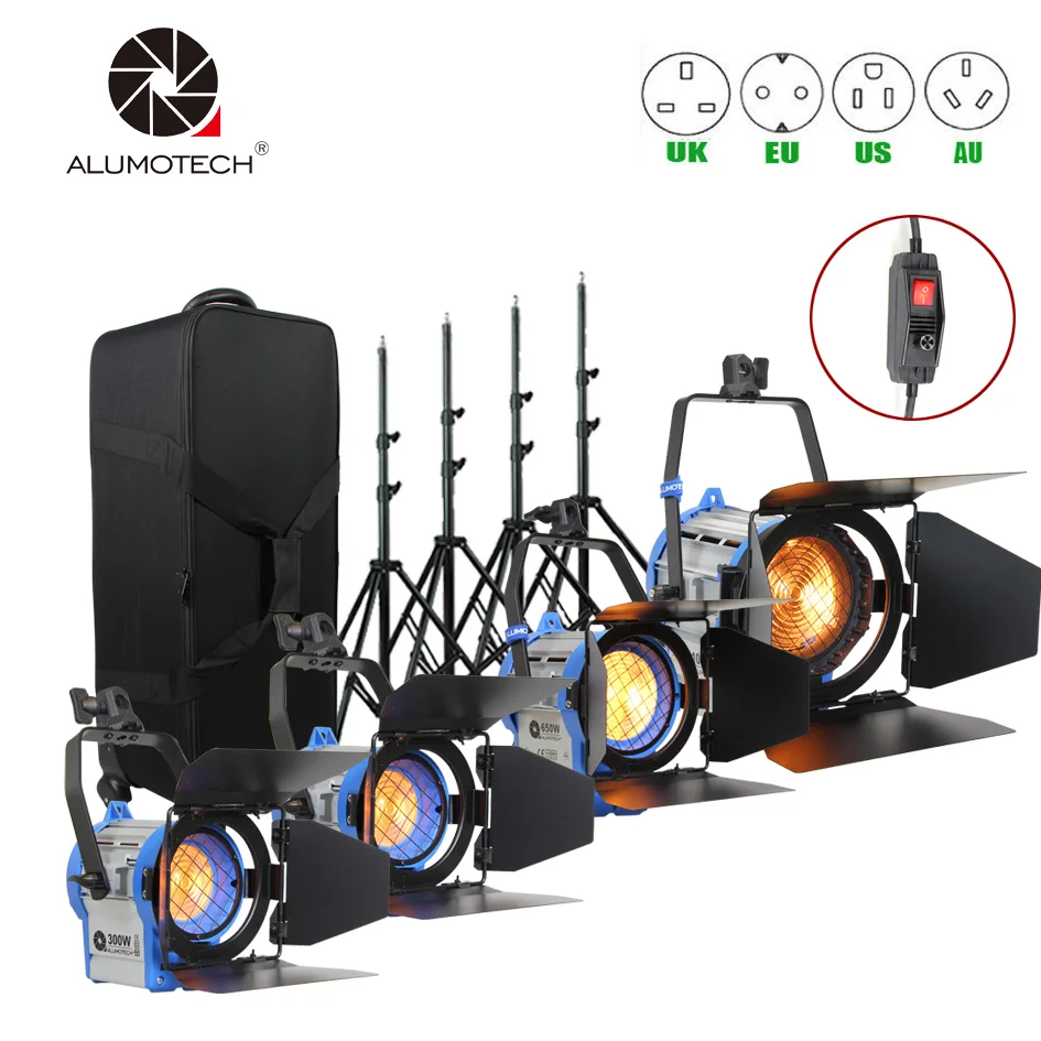 ALUMOTECH As ARRI Dimmer Built-in 300WX2+650W+1000W Fresnel Tungsten Spot light+case+stand
ALUMOTECH As ARRI Dimmer Built-in 300WX2+650W+1000W Fresnel Tungsten Spot light+case+stand