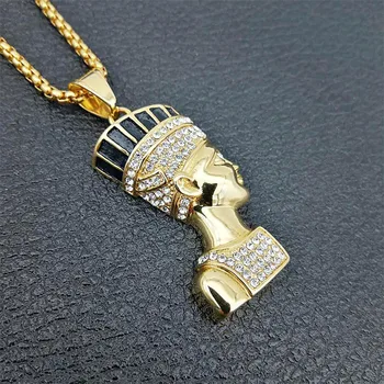 WEIYU Egyptian BIG Queen Nefertiti Pendant Necklace Portrait Jewelry Stainless Steel Gold Color Egypt Necklaces for African Gift
WEIYU Egyptian BIG Queen Nefertiti Pendant Necklace Portrait Jewelry Stainless Steel Gold Color Egypt Necklaces for African Gift