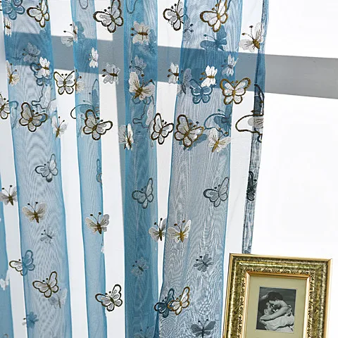New Fabric Curtain Stitching, Hollow Embroidery Curtains, Blue Butterfly Embroidery.Tulles for Living Dining Room
New Fabric Curtain Stitching, Hollow Embroidery Curtains, Blue Butterfly Embroidery.Tulles for Living Dining Room