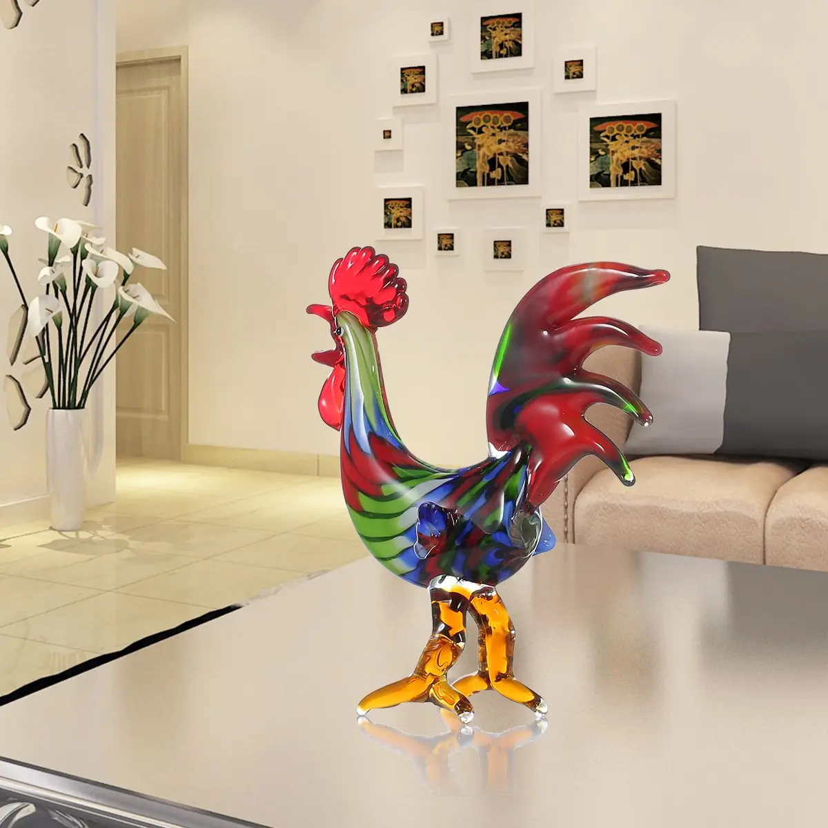 Valiant and Spirited Glass Rooster Colorful Rooster Glass Sculpture Room Home Desk Decor Animal Ornament Gift Craft Decoration
Valiant and Spirited Glass Rooster Colorful Rooster Glass Sculpture Room Home Desk Decor Animal Ornament Gift Craft Decoration