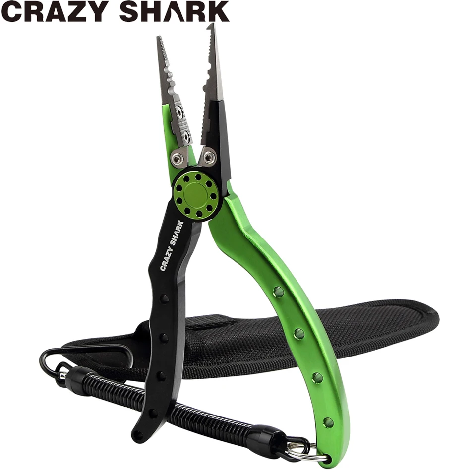CrazyShark Aluminium Fishing Pliers split Ring Braid Cutters Crimper Hook Remover Saltwater Resistant Fishing Gear Green
CrazyShark Aluminium Fishing Pliers split Ring Braid Cutters Crimper Hook Remover Saltwater Resistant Fishing Gear Green