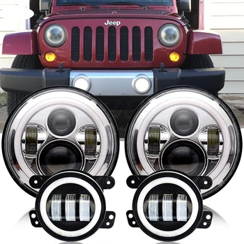 2pcs 7 inch 40w LED Headlight + 2pcs 4" Round 30W Halo Ring LED Fog Lamp Driving Light for Wrangler LJ JK
2pcs 7 inch 40w LED Headlight + 2pcs 4" Round 30W Halo Ring LED Fog Lamp Driving Light for Wrangler LJ JK