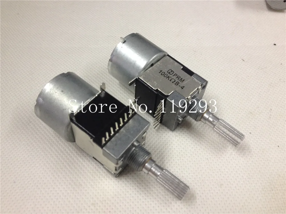 

[BELLA]Motor potentiometer shaft length 25MM rachi Z -made single row of 8 feet double B10K B50K B100K --10pcs/lot