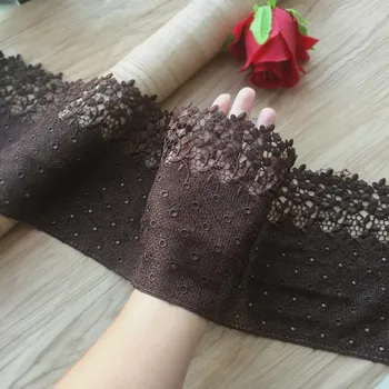 1M/lot 18cm wide dark brown/green embroidery hollow water soluble lace skirt accessories decorative materials Z1553 
1M/lot 18cm wide dark brown/green embroidery hollow water soluble lace skirt accessories decorative materials Z1553