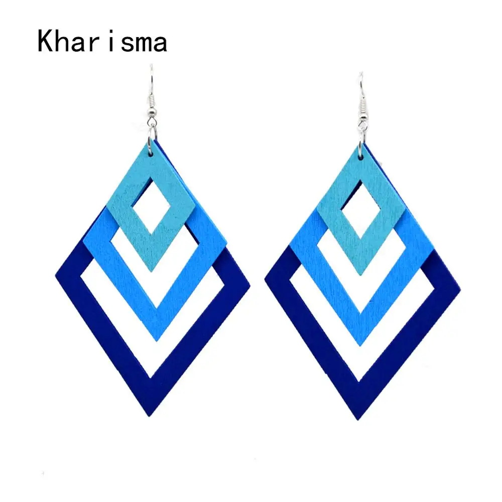 KHARISMA Fashion Blue Multi-layer Wooden Hollow Statement Drop Earrings Ethnic Boho Long Pendant Dangle Earrings For Women Lady
KHARISMA Fashion Blue Multi-layer Wooden Hollow Statement Drop Earrings Ethnic Boho Long Pendant Dangle Earrings For Women Lady