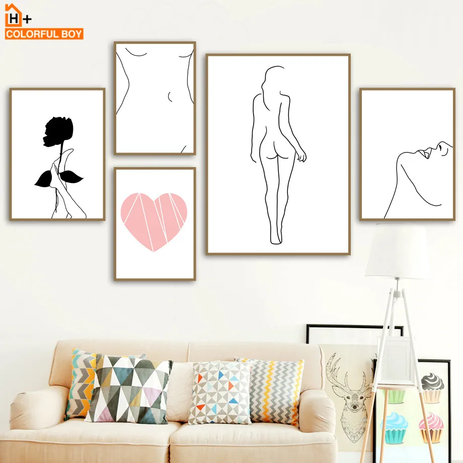 Sexy Girl Flower Heart Line Wall Art Canvas Painting Nordic Posters And Prints Black White Wall Pictures For Living Room Decor
Sexy Girl Flower Heart Line Wall Art Canvas Painting Nordic Posters And Prints Black White Wall Pictures For Living Room Decor