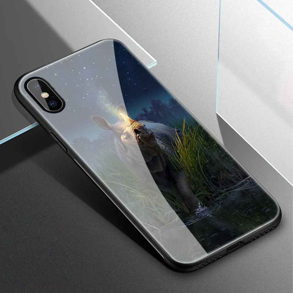 Luxury Tempered Glass Case For iPhone XS Max XR X Coque iPhone8 Silicone Pattern iPhonexs Phone Case For iPhone XS 6 6S 7 8 Plus (22)