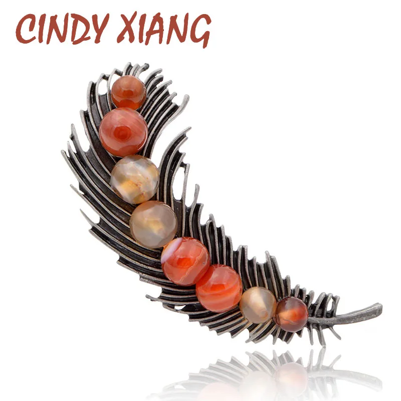 CINDY XIANG Vintage Feather Brooches for Women Crystal Stone Pins Winter Style Black Color Corsage Fashion Jewelry New 2018
CINDY XIANG Vintage Feather Brooches for Women Crystal Stone Pins Winter Style Black Color Corsage Fashion Jewelry New 2018