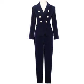 Fashion gold velvet suit suit female autumn New high quality Double-breasted small suit + pants two-piece Suits female
Fashion gold velvet suit suit female autumn New high quality Double-breasted small suit + pants two-piece Suits female
