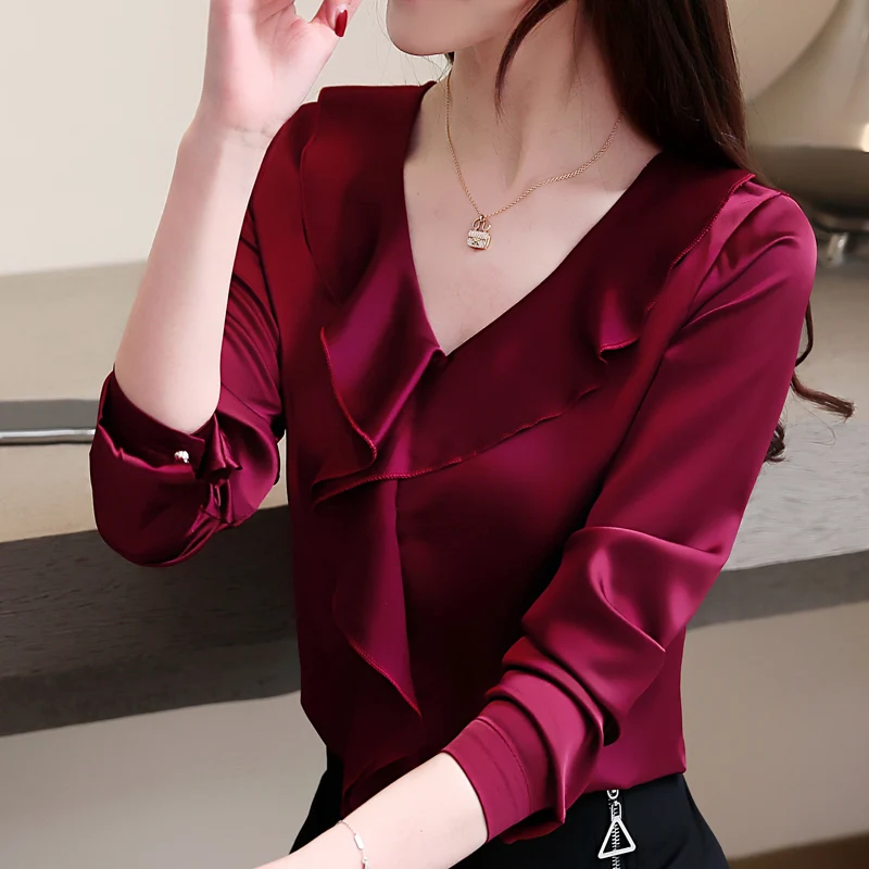 Women Blouse Woman Spring Shirts Tops Female Casual Silk Blouse and Tops Woman Clothing Solid Shirts Office Lady Shirt Plus Size
Women Blouse Woman Spring Shirts Tops Female Casual Silk Blouse and Tops Woman Clothing Solid Shirts Office Lady Shirt Plus Size