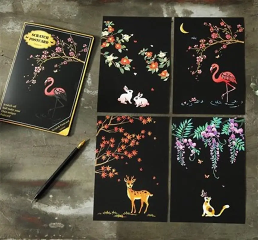 Creativity Color Magic Scratch Art Painting Paper with Drawing Stick Kids Toy Drawing Educational Toys for Children 4pcs 20x14cm
Creativity Color Magic Scratch Art Painting Paper with Drawing Stick Kids Toy Drawing Educational Toys for Children 4pcs 20x14cm