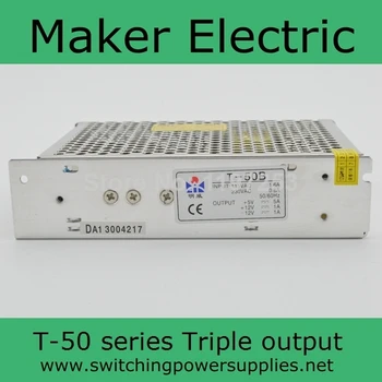 

Triple Output Switching power supply 50W 5V 15V -15V 4A 1A 1A ac to dc power supply ac dc converter T-50C High quality