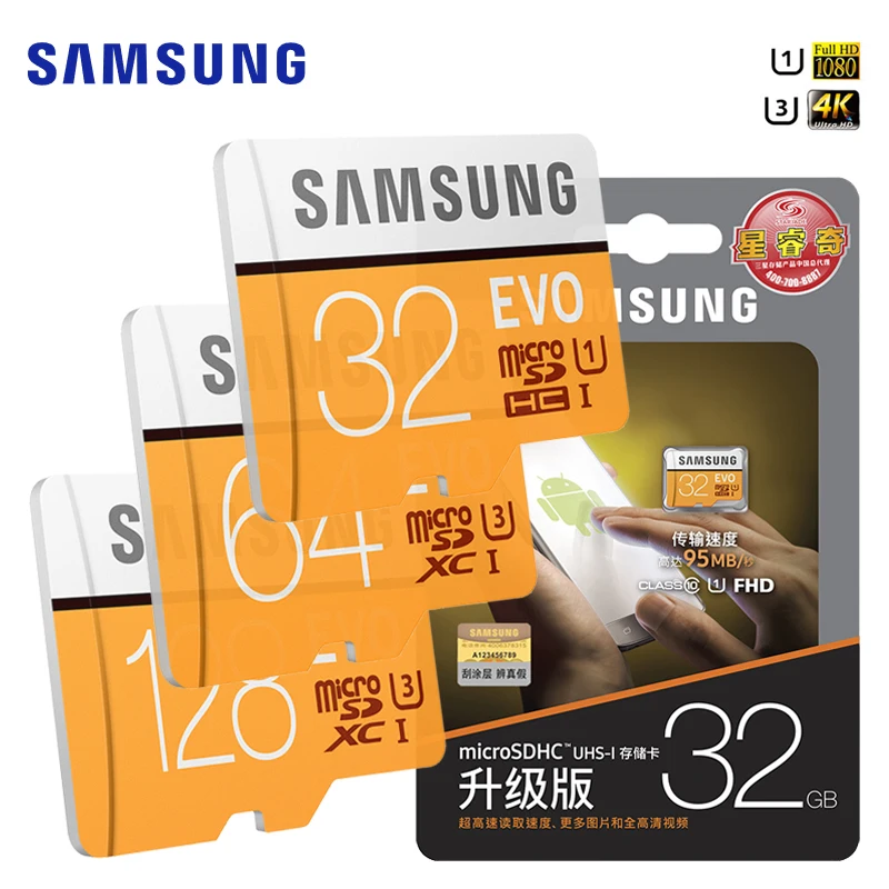 

SAMSUNG EVO Memory Card 32GB U1 Micro SD Card Class 10 Microsd 128GB 64GB U3 UHS-I Flash TF Card for smartPhone microSDHC/SDXC