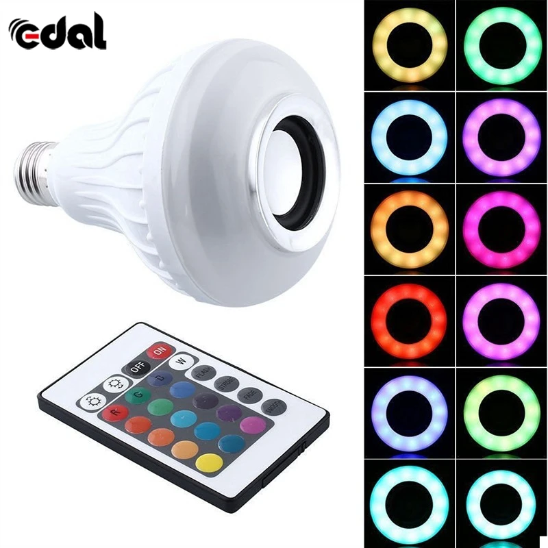Colorful 12W E27 24 Keys Bluetooth Remote Control Mini RGB Smart Audio Speaker 12 LED Music Bulb Colorful music Playing Lighting
Colorful 12W E27 24 Keys Bluetooth Remote Control Mini RGB Smart Audio Speaker 12 LED Music Bulb Colorful music Playing Lighting