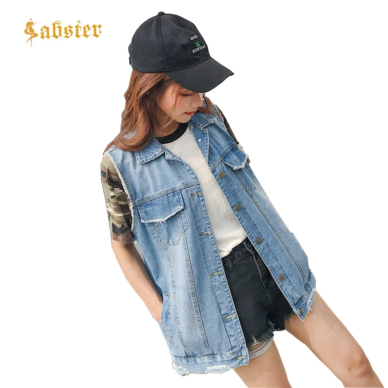Spring Autumn New Fashion Denim Jacket Sleeveless Denim Vest Waistcoat Women Long Jeans Outerwear XZ239
Spring Autumn New Fashion Denim Jacket Sleeveless Denim Vest Waistcoat Women Long Jeans Outerwear XZ239