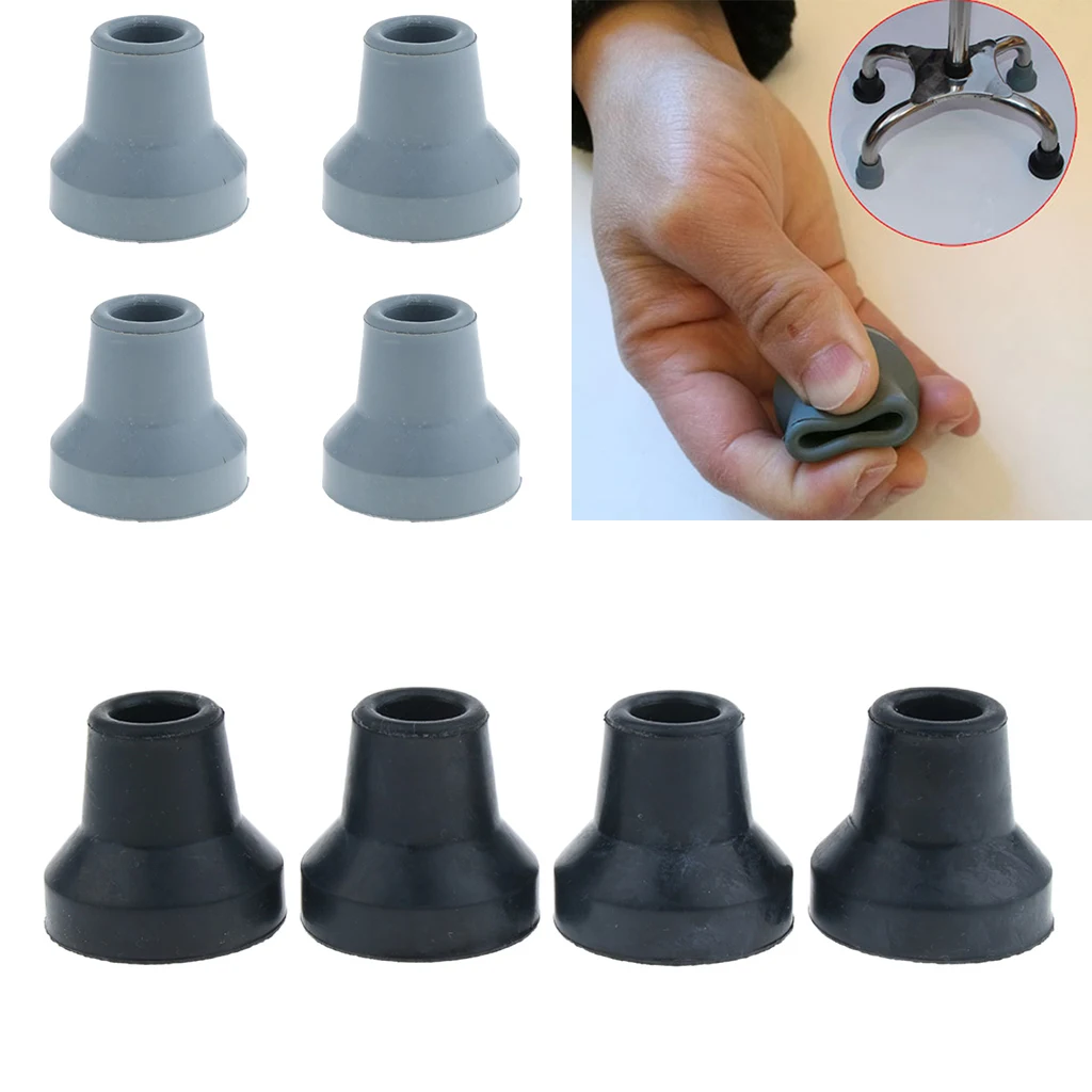 8 Pcs Anti-skid Walking Sticks Ferrules Canes Crutchs Pads Rubber Heavy Duty Bottom Ends (Black & Gray) | Красота и здоровье