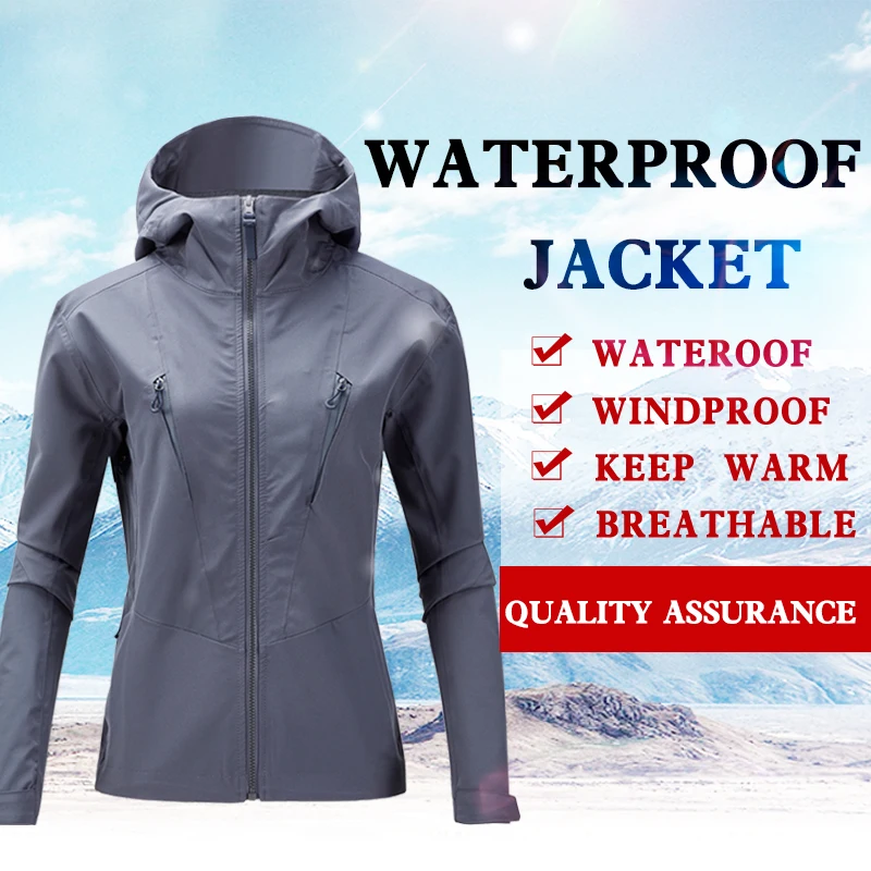 Outdoor Waterproof jacket women Hiking clothing Softshell jacket 3 layer PU coating fabric Hiking jacket Light Rainproof suit
Outdoor Waterproof jacket women Hiking clothing Softshell jacket 3 layer PU coating fabric Hiking jacket Light Rainproof suit