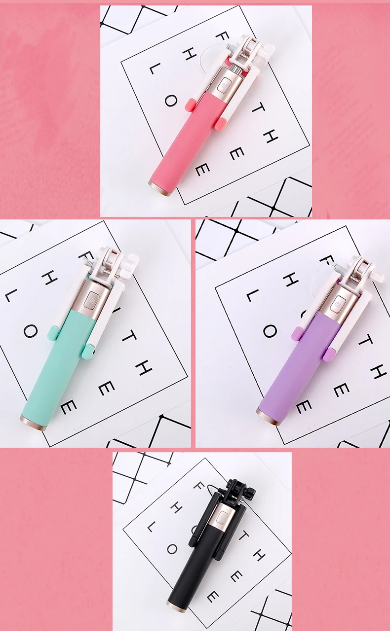 HOTR Mirror Selfie Stick Monopod Premium Quality Wired Selfie Stick Extendable for iPhone 6 Plus 5 5s 4s For Samsung S8 plus s7