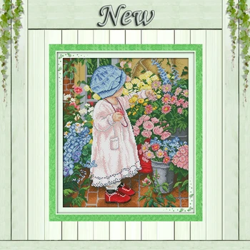 Flower girl garden home wall Decor painting counted printed on canvas DMC 11CT 14CT kits Cross Stitch embroidery needlework Sets
Flower girl garden home wall Decor painting counted printed on canvas DMC 11CT 14CT kits Cross Stitch embroidery needlework Sets