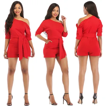 Summer Best Selling Plus Size One Piece Womens Playsuit Sexy Short Sleeve Red Off Shoulder Playsuits Girls Jumpsuits Streetwear
Summer Best Selling Plus Size One Piece Womens Playsuit Sexy Short Sleeve Red Off Shoulder Playsuits Girls Jumpsuits Streetwear