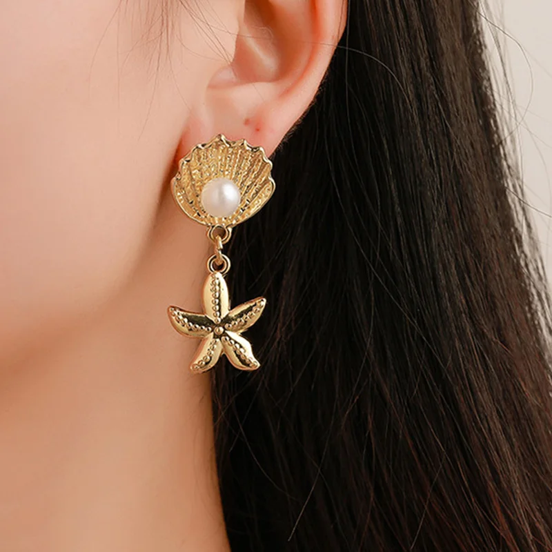 New Sea Shell conch starfish Earrings for Women Brincos Handmade Earrings Statement Gift Jewelry Bohemian Fashion Jewelry Gi
New Sea Shell conch starfish Earrings for Women Brincos Handmade Earrings Statement Gift Jewelry Bohemian Fashion Jewelry Gi