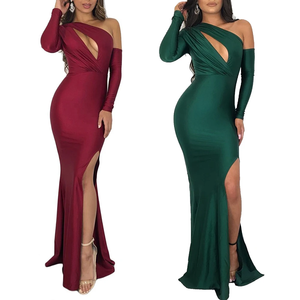 Sexy Women Long Dresses Neck Long Sleeve Split Bodycon Beach Dresses Ladies Evening Party Sheath Dresses
Sexy Women Long Dresses Neck Long Sleeve Split Bodycon Beach Dresses Ladies Evening Party Sheath Dresses