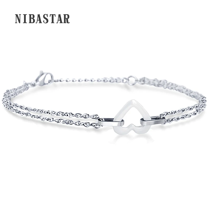 Fashion White Ceramic Heart Bracelet Stainless Steel Wedding Jewelry Heart Pendant Graduation Gift Bracelets & Bangles For Wmen
Fashion White Ceramic Heart Bracelet Stainless Steel Wedding Jewelry Heart Pendant Graduation Gift Bracelets & Bangles For Wmen