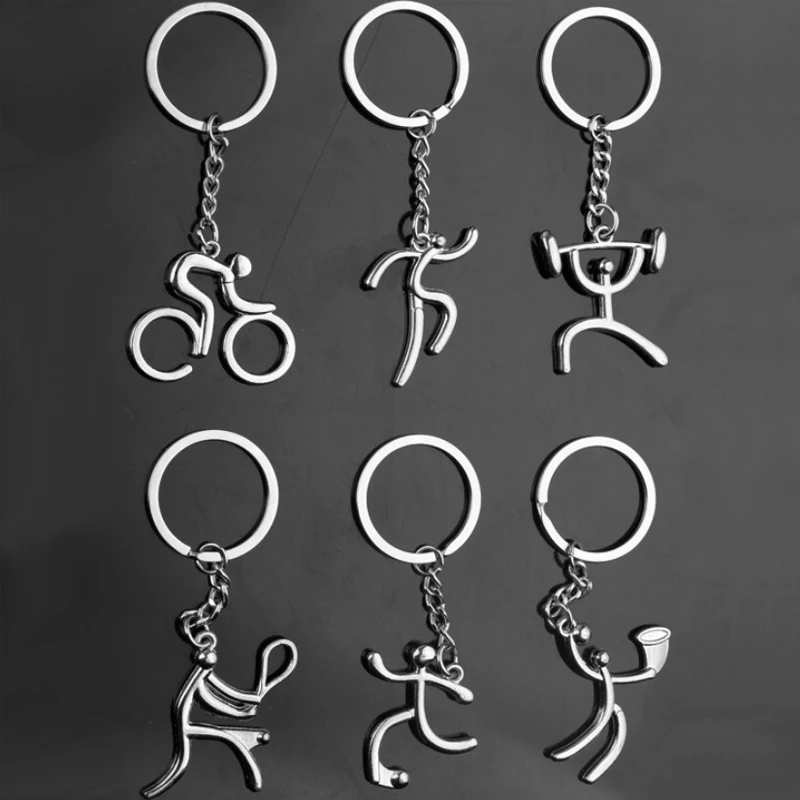 Hot variety of creative metal sports logo key chain bicycle running weight lifting football basketball key ring
Hot variety of creative metal sports logo key chain bicycle running weight lifting football basketball key ring