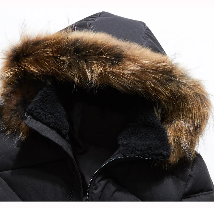 Aolamegs Men's Winter Down Jacket Hooded White Duck Down Coat Fashion Fur Collar Hat Down Jackets Male Windproof Warm Parkas (17)