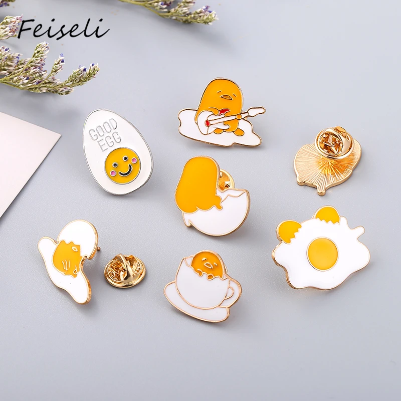 Feiseli Brand New Cartoon Metal Yellow Poached Egg Omelette Cup Shape Brooch Pins For Women Fashion Jewelry Accessories
Feiseli Brand New Cartoon Metal Yellow Poached Egg Omelette Cup Shape Brooch Pins For Women Fashion Jewelry Accessories