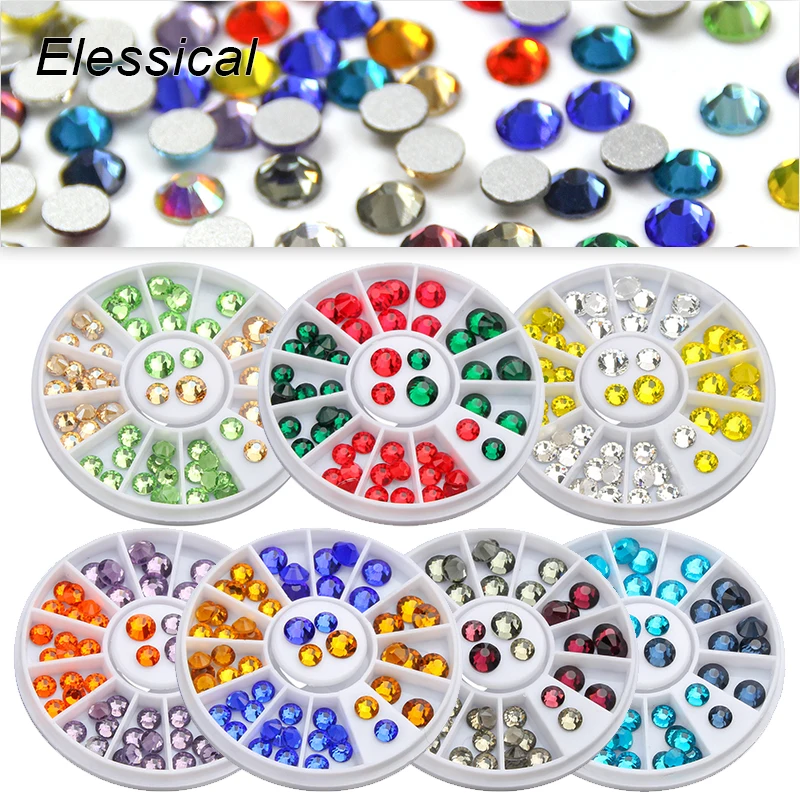 ELESSICAL Colorful Mixed Size Crystal Nail Rhinestone Glass Transparent Flatback Nails Accessories 3D Nail Art Decorations Gems
ELESSICAL Colorful Mixed Size Crystal Nail Rhinestone Glass Transparent Flatback Nails Accessories 3D Nail Art Decorations Gems