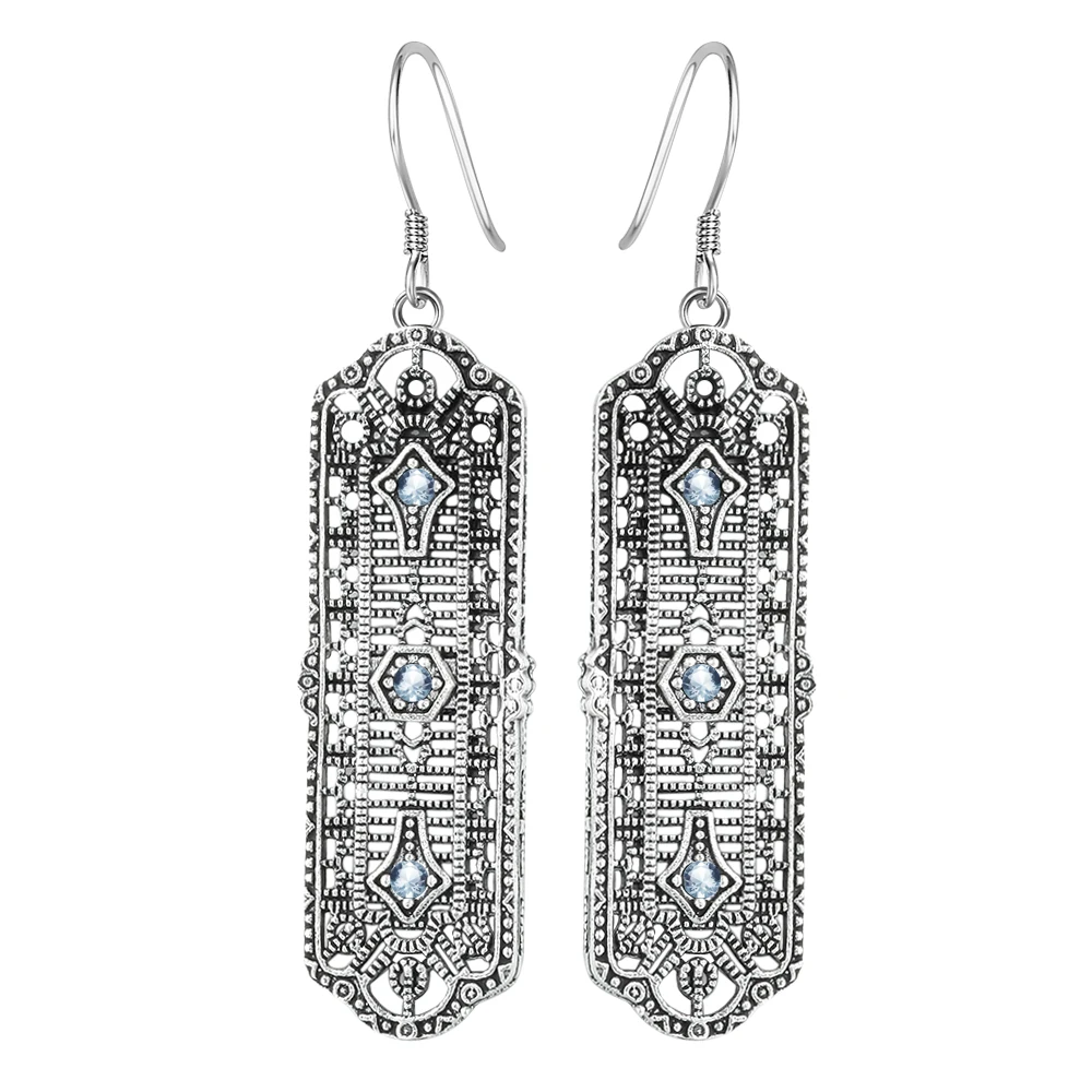 Hainon 2017 Hot Sale Long Ethnic Earrings Women Geometric Carved Blue Zircon Stone Big Dangle Earrings Statement Fashion Jewelry
Hainon 2017 Hot Sale Long Ethnic Earrings Women Geometric Carved Blue Zircon Stone Big Dangle Earrings Statement Fashion Jewelry